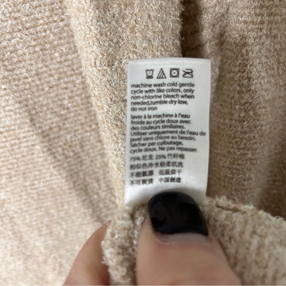 Barefoot Dreams CozyChic Lite Circle Lounge Cardigan Taupe Tan Size Medium - Picture 8 of 8